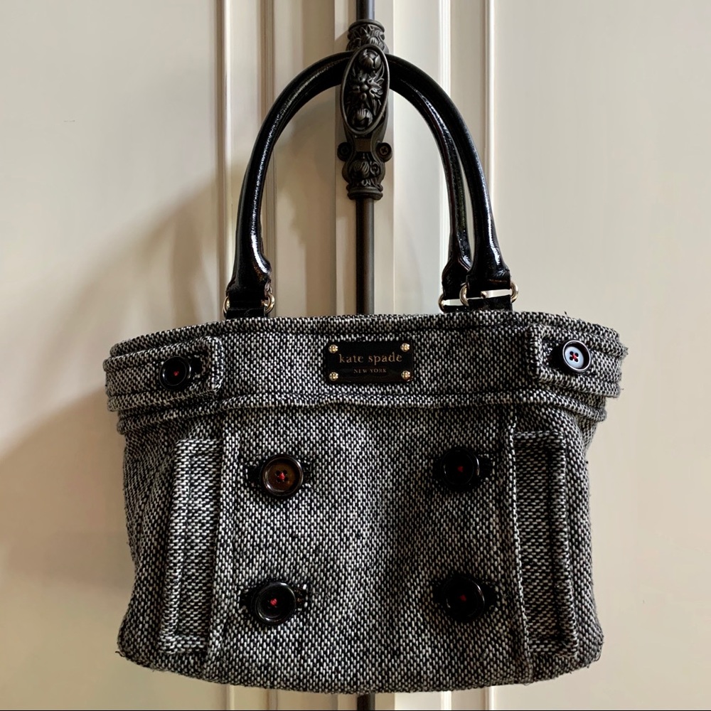 kate spade Quinn Beantown tweed bag EUC
